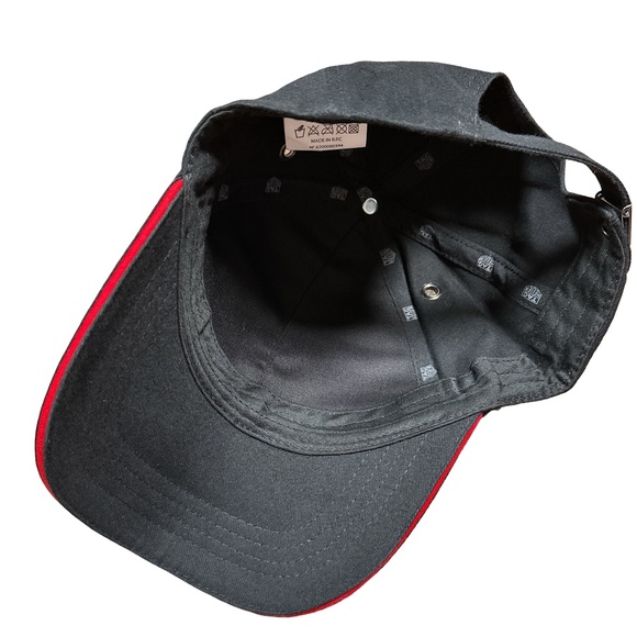 Tag Heuer Watches Embroidered Logo Black Red Strapback Cap Hat - Picture 5 of 8